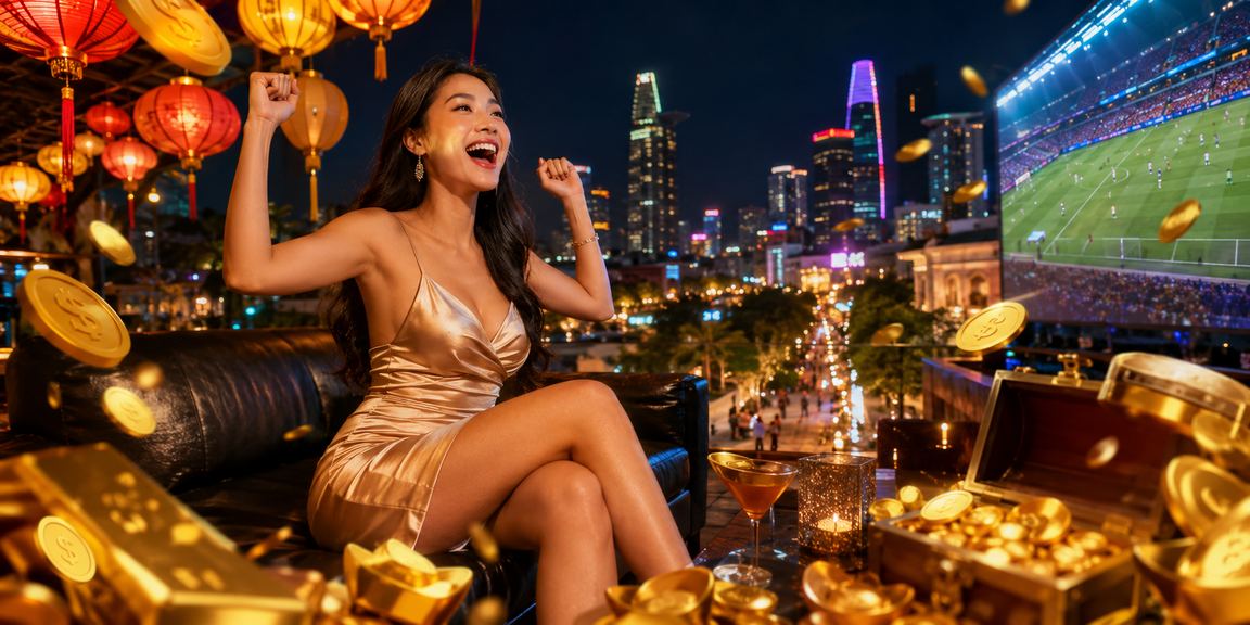 Không khí giải trí casino rực rỡ đèn lồng tại TP. Hồ Chí Minh ban đêm